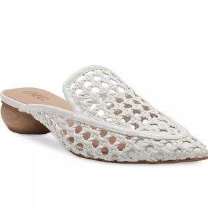 INC Ladies Pointed Leather Mesh Mule w/ wooden heel